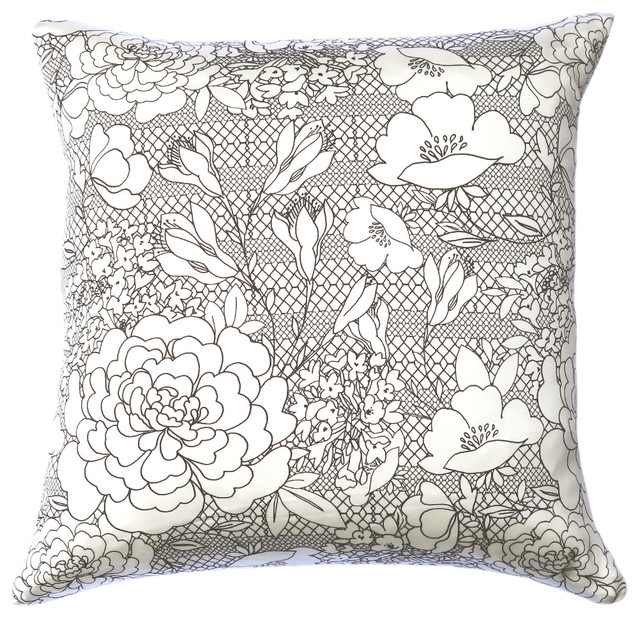Freya Lace Silk Cushion - Eclectic - Decorative Pillows - london - by INSPACES